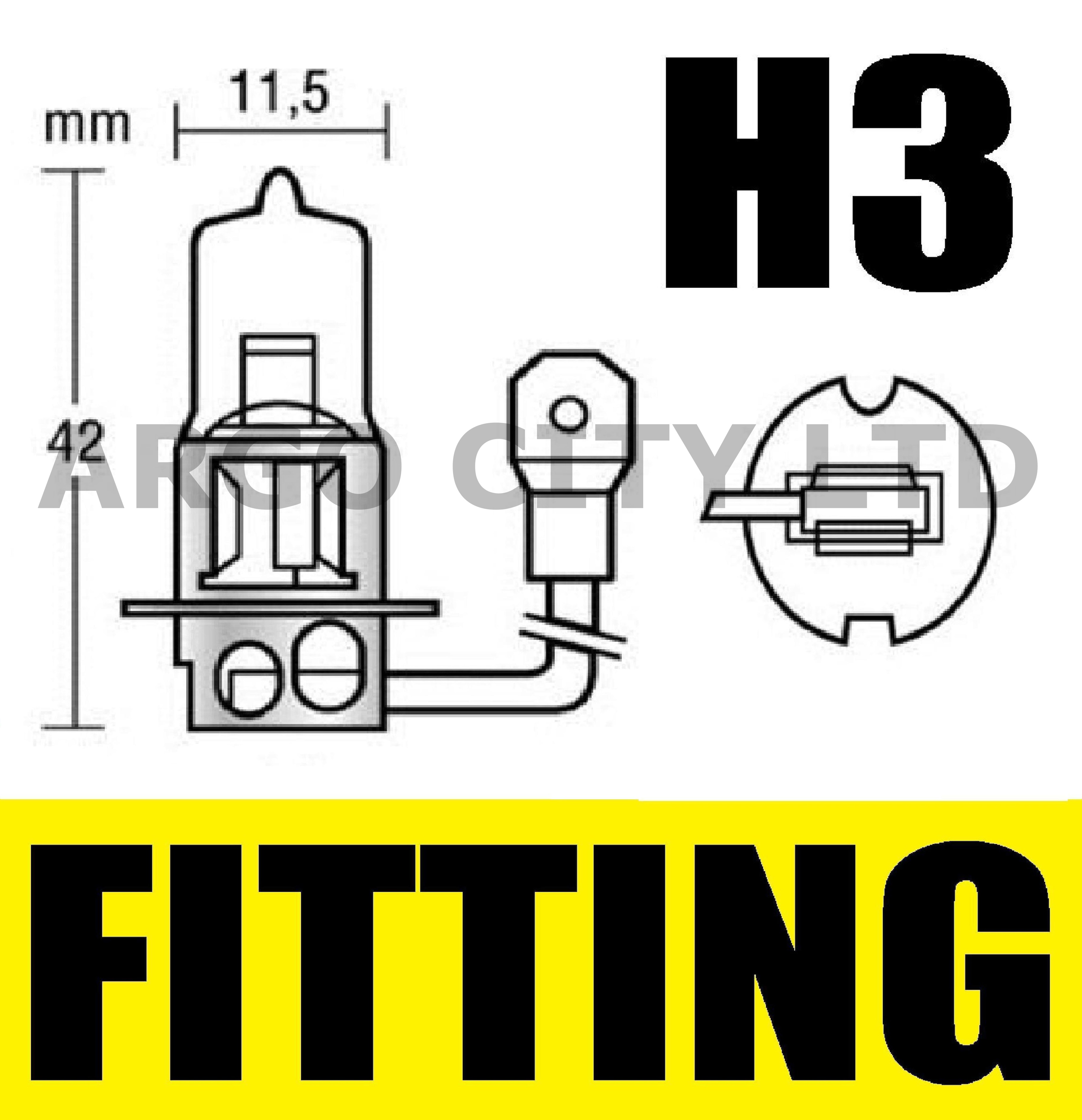 H3 100W SUPER WHITE 453 FOG SPOT LIGHT BULBS HID CADILLAC STS